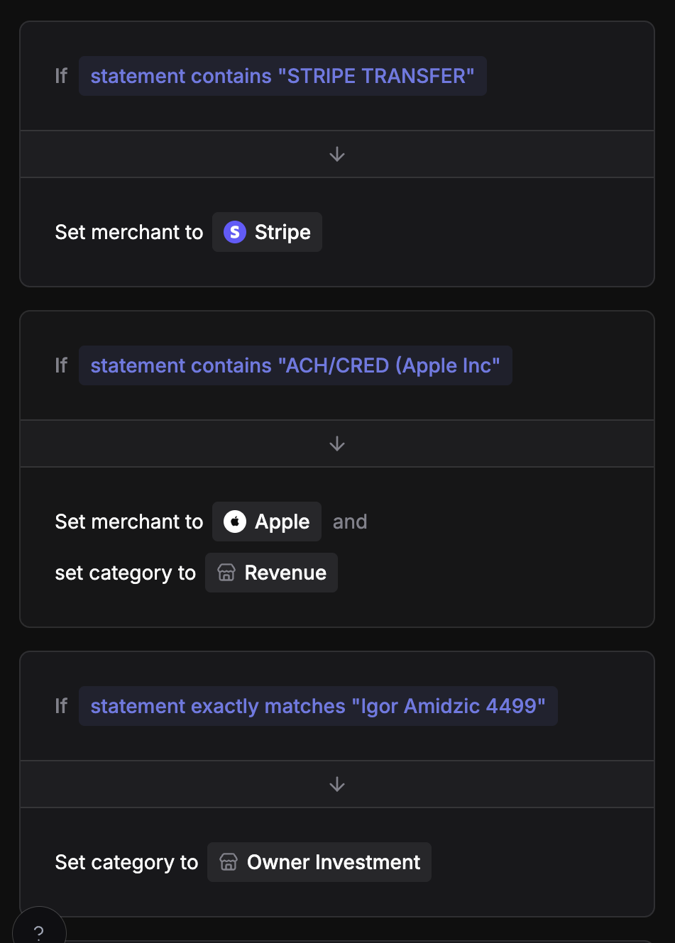 Smart transaction rules